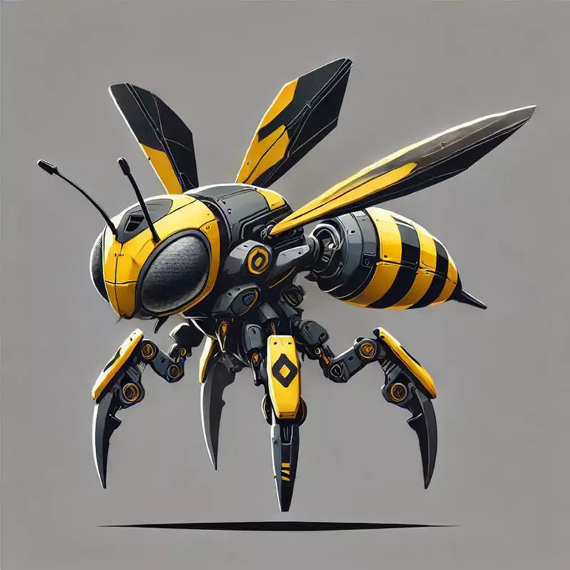 Robo Wasp Mecha Amber Sentinel Art Toy 3D print model