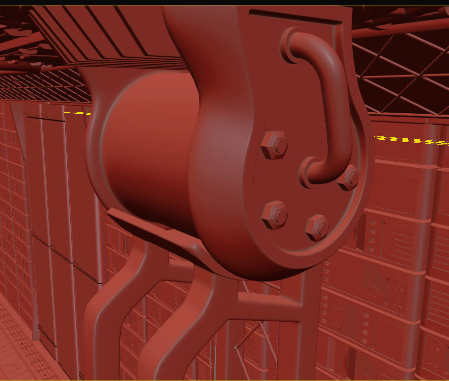 sci-fi robotic arm rigged animated - 3d vray scene 3D model_2