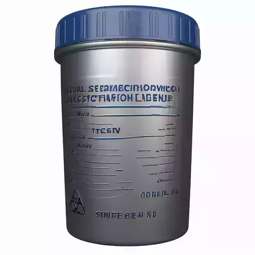 3D Model of Translucent Medical Specimen Cup Screw Lid