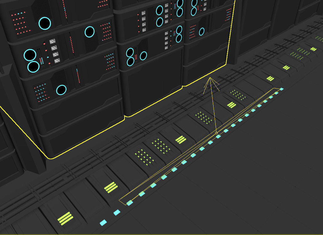 Futuristic sci-fi Server Room with robotic arms Animated 3d 3D model_7