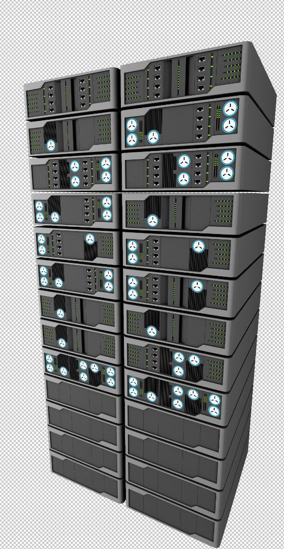 Futuristic sci-fi Server Room with robotic arms Animated 3d 3D model_3