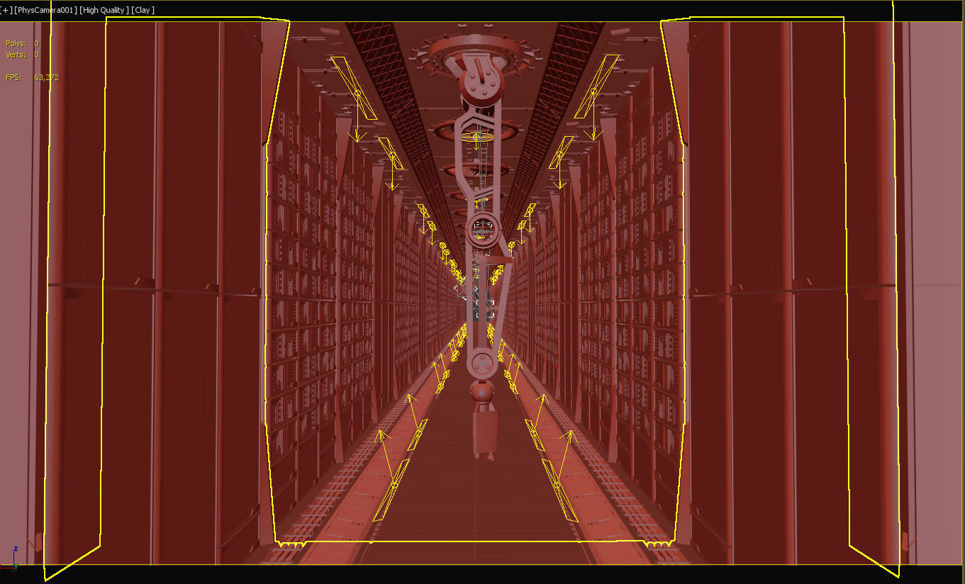 Futuristic sci-fi Server Room with robotic arms Animated 3d 3D model_9