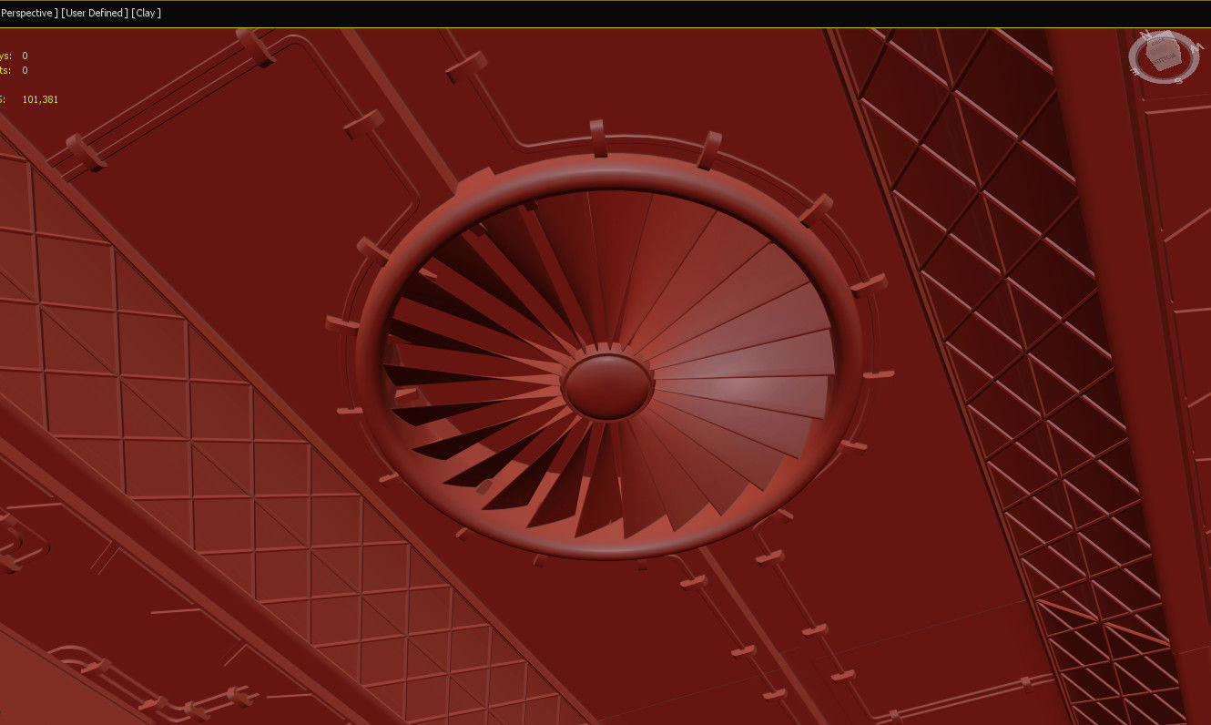 Futuristic sci-fi Server Room with robotic arms Animated 3d 3D model_10