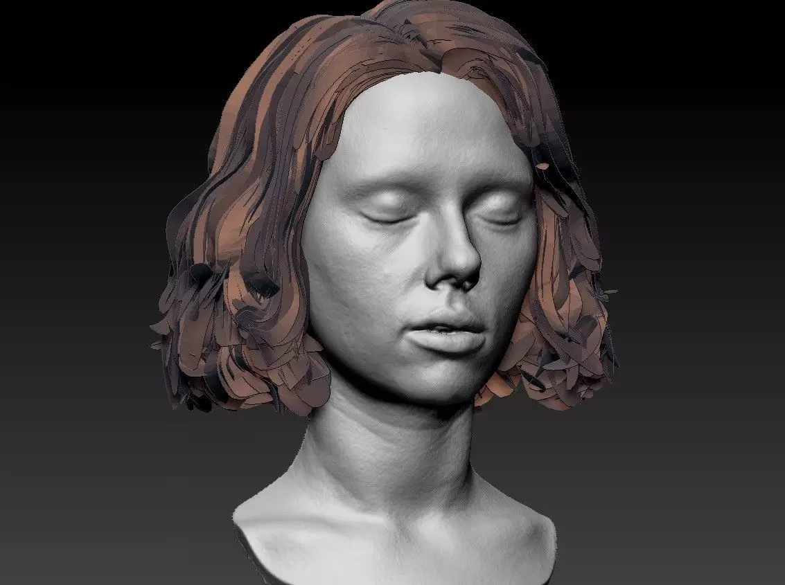 Scarlett Johansson Lifecast 3D Scan Head Black Widow Marvel 3D model