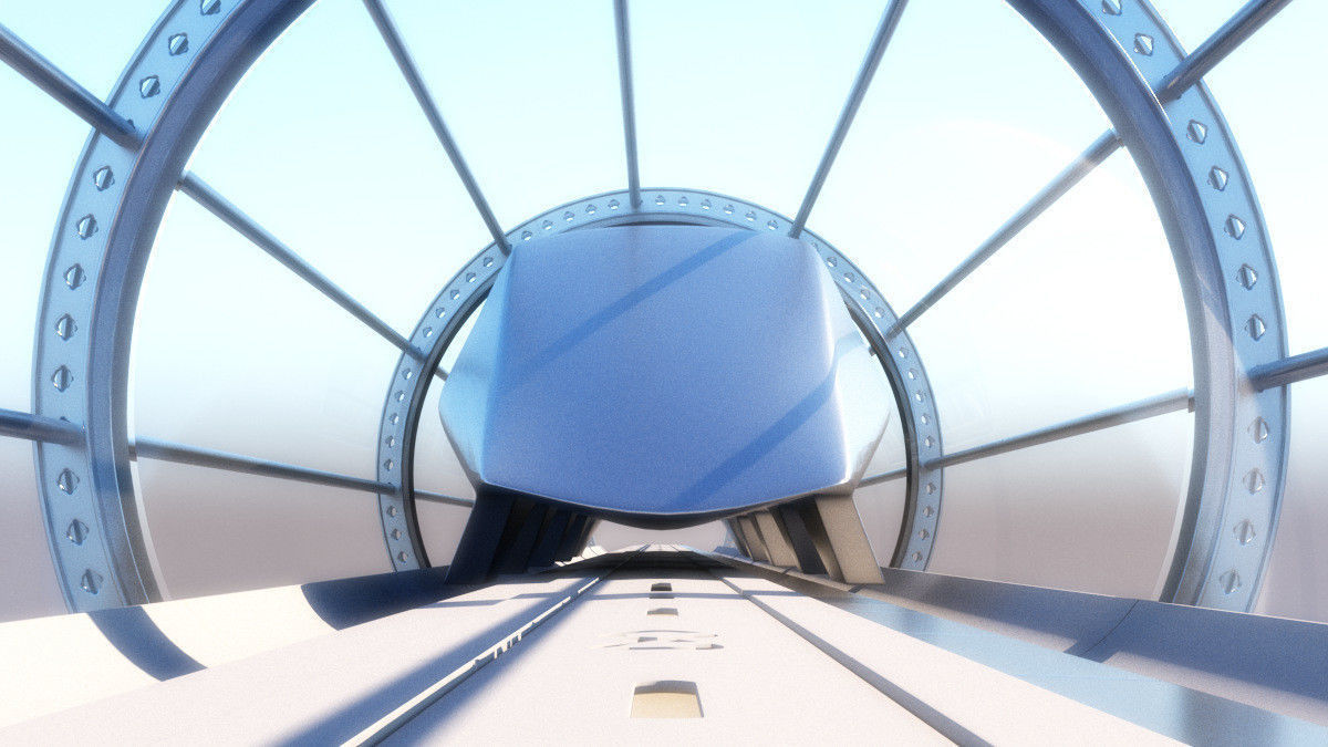 Hyperloop transport 3d model - Vray realistic 3D model_9
