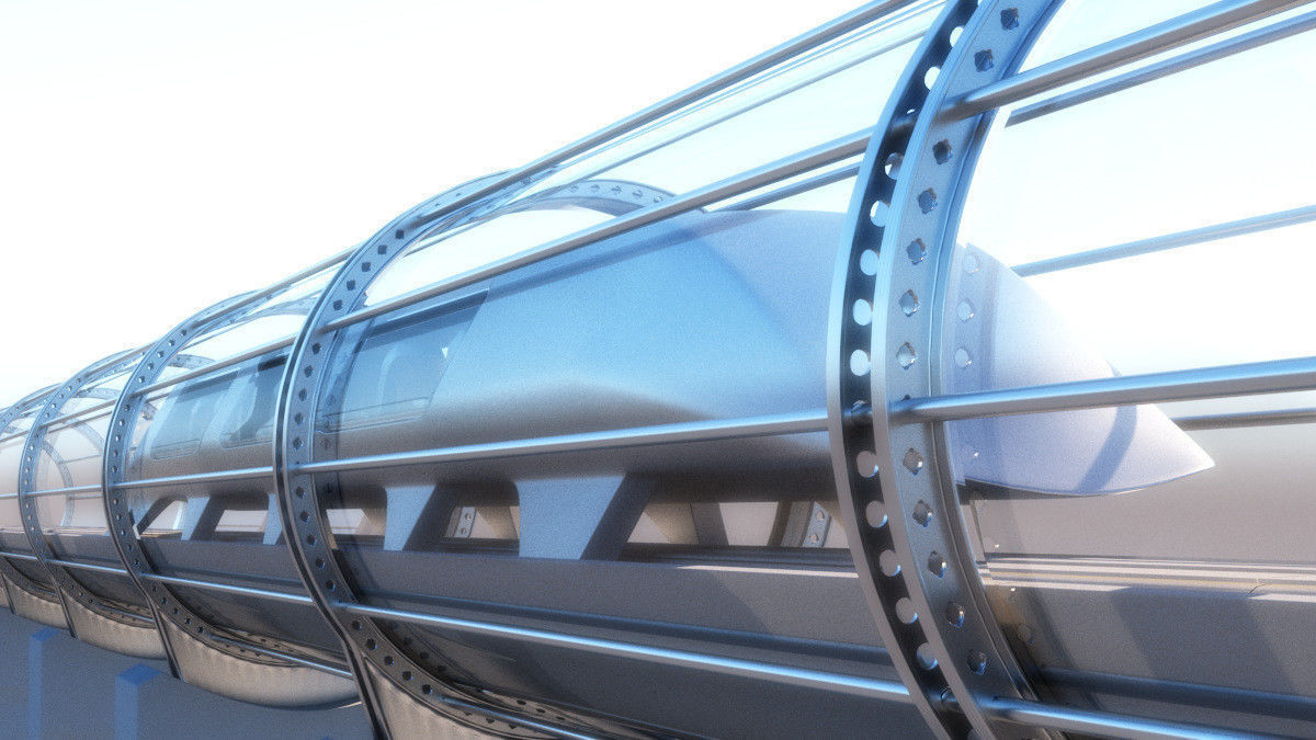 Hyperloop transport 3d model - Vray realistic 3D model_4