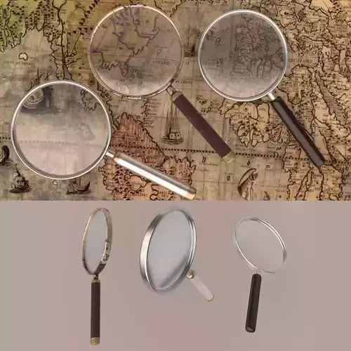 magnifying glass  Low-poly 3D model