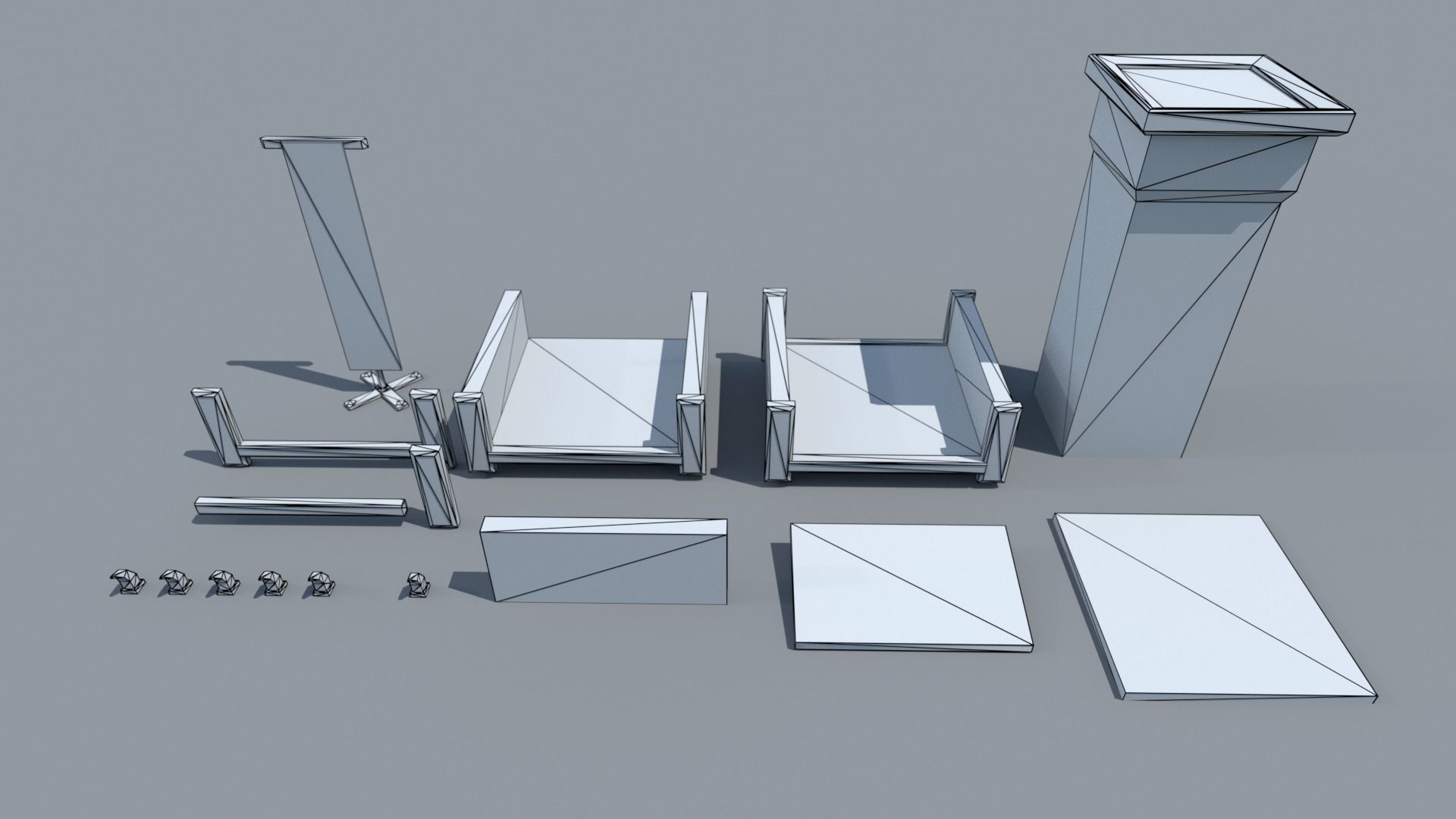 Medieval Stone Bridge - Modular Low-poly 3D model_9