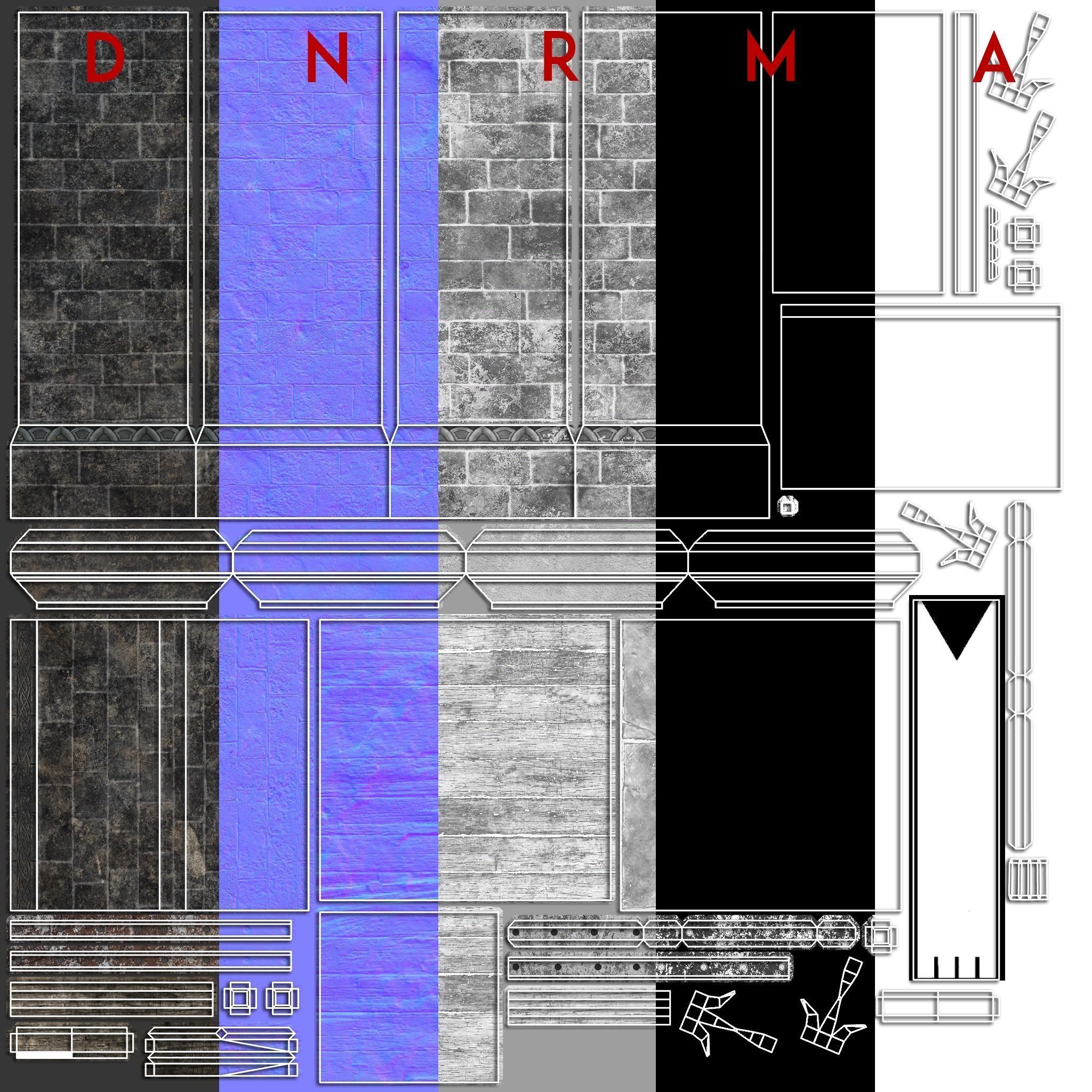 Medieval Stone Bridge - Modular Low-poly 3D model_10