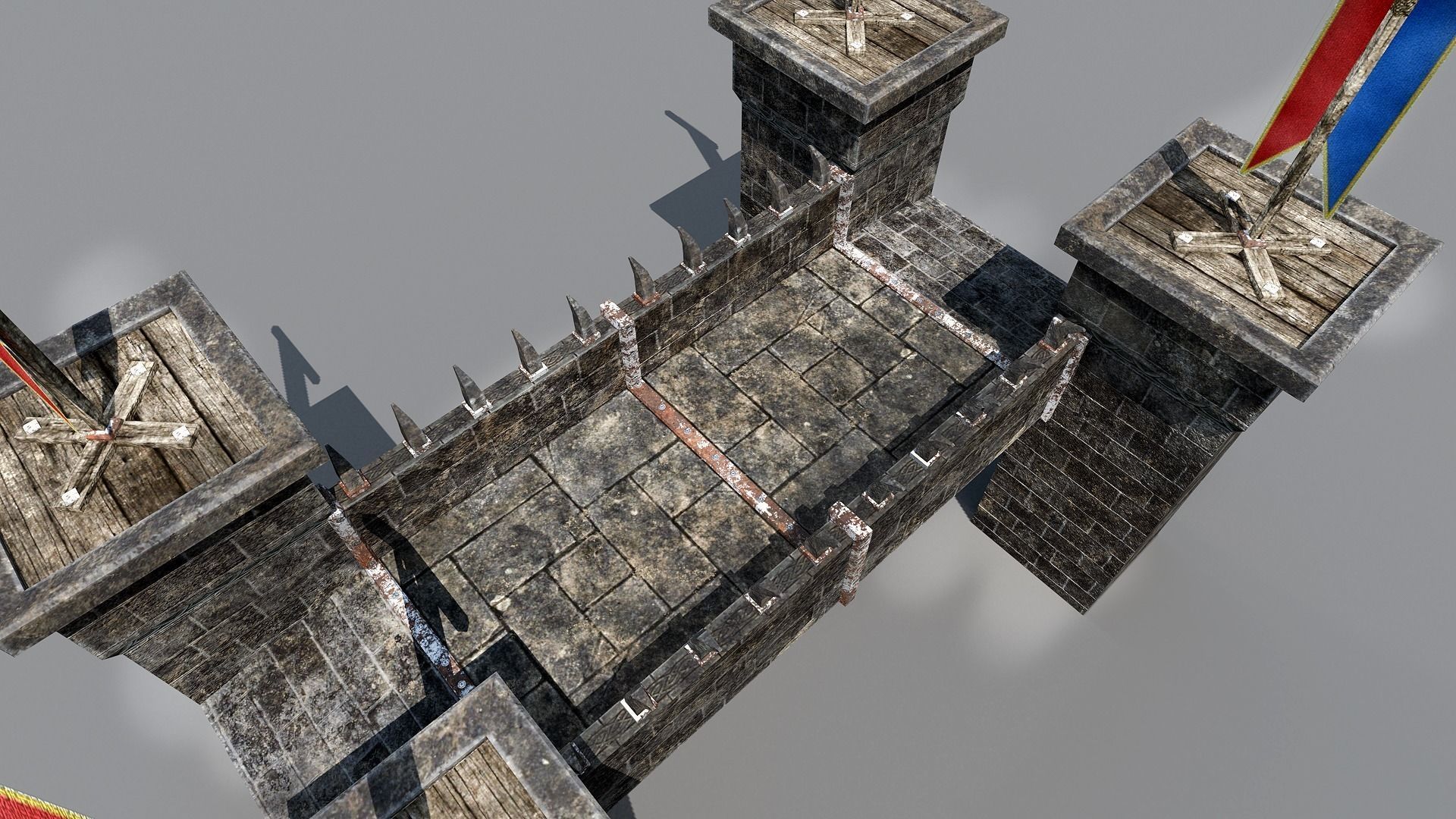 Medieval Stone Bridge - Modular Low-poly 3D model_4