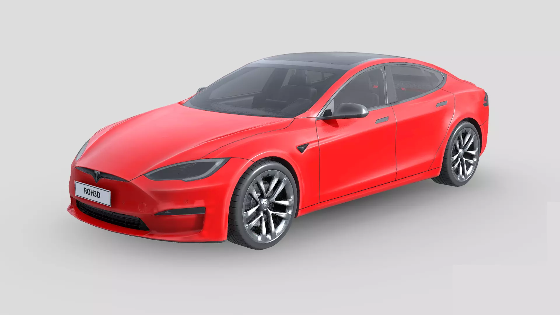 Low Poly Car - Tesla Model S Plaid 2021 Low-poly 3D model