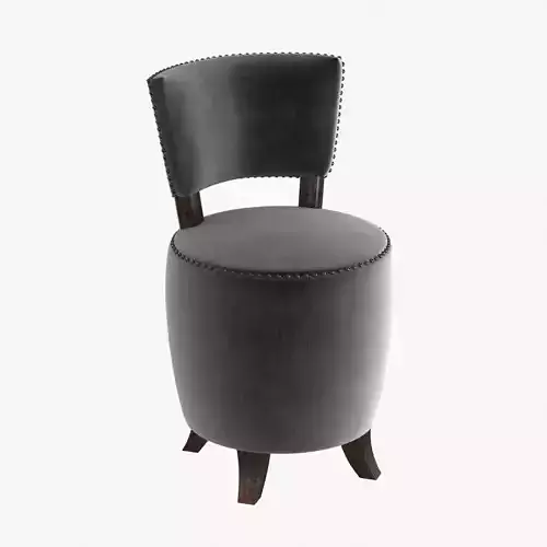 Small round velvet chair for bedroom 3D model