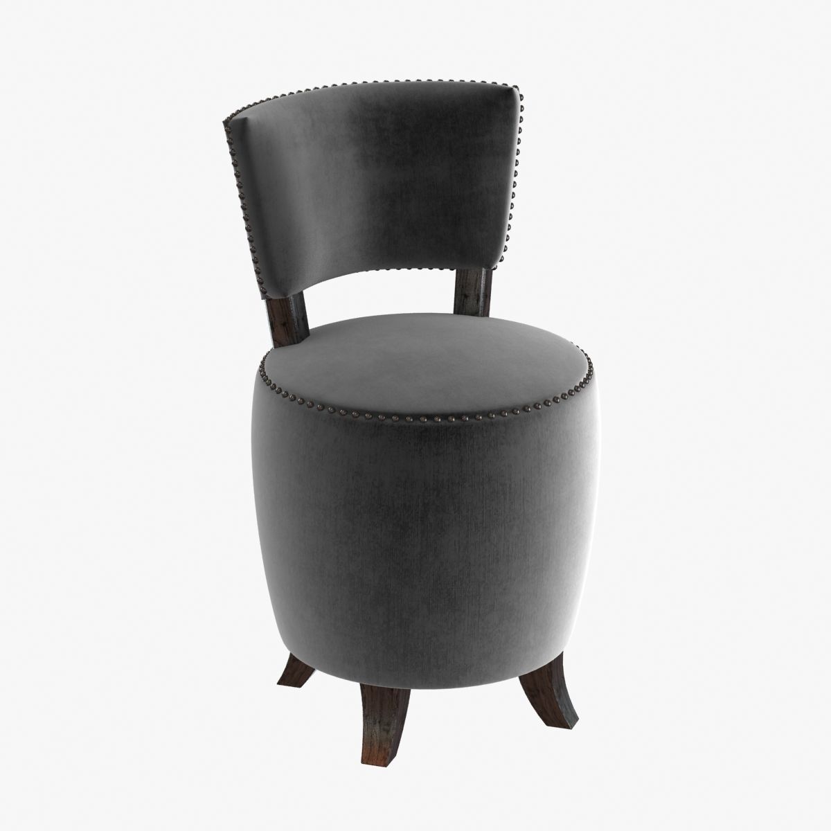 3D Small round velvet chair for bedroom | CGTrader