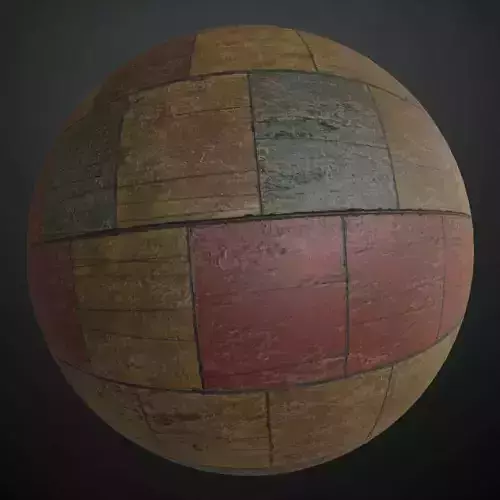Vintage Painted Wood Planks PBR Seamless Texture