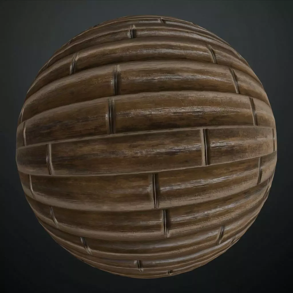Polished Dark Bamboo Wood Planks PBR Seamless Texture