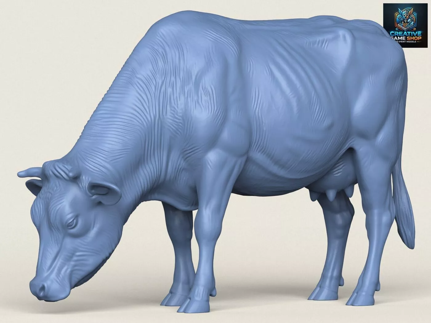 Cow Eating 3D print model