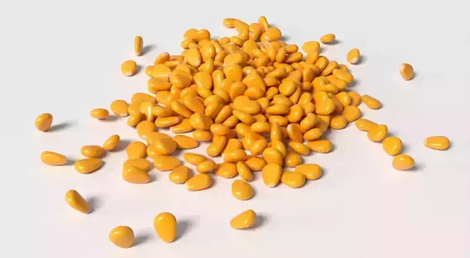 Corn Kernel PBR Low-poly 3D model 2