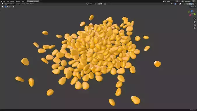 Corn Kernel PBR Low-poly 3D model 4