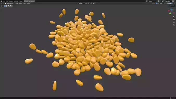 Corn Kernel PBR Low-poly 3D model 5