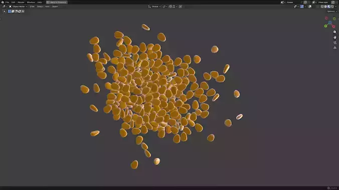 Corn Kernel PBR Low-poly 3D model 7