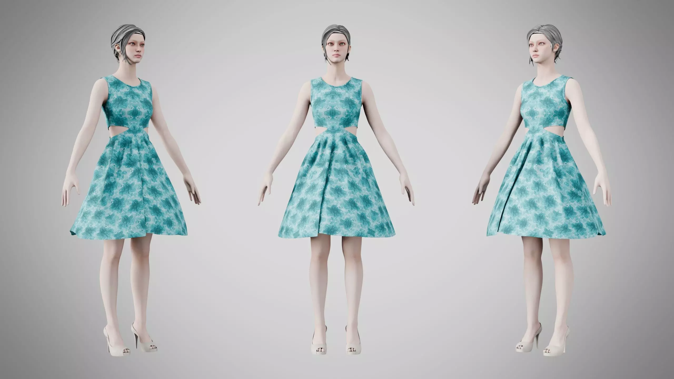 Dress 33 Oceanic Mosaic Low-poly 3D model