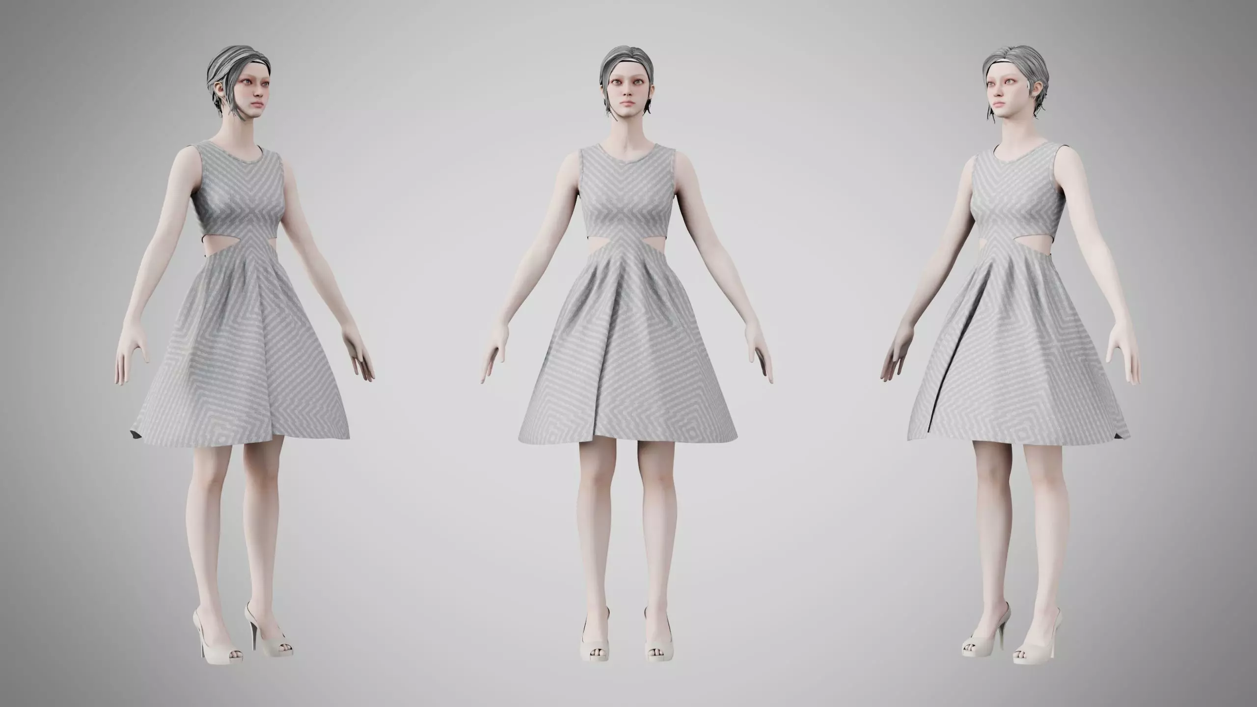Dress 33 Platinum Emboss Weave Low-poly 3D model