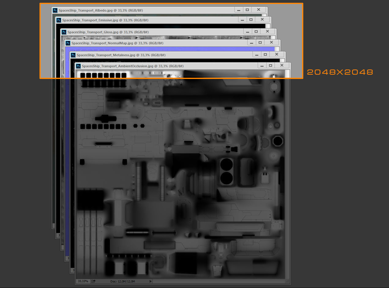 Spaces Ship Transport Low-poly 3D model_10