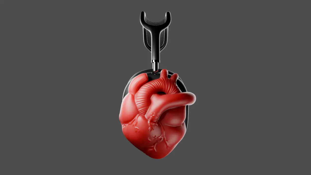 AirPods Max attachment Beating Heart 3D print model