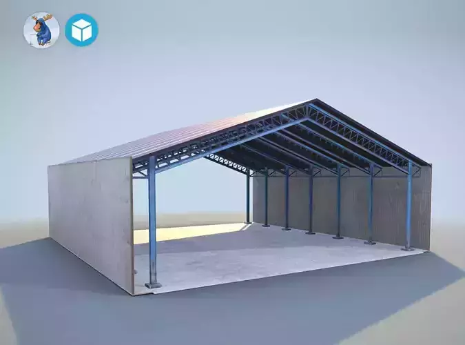 Hangar concrete shed