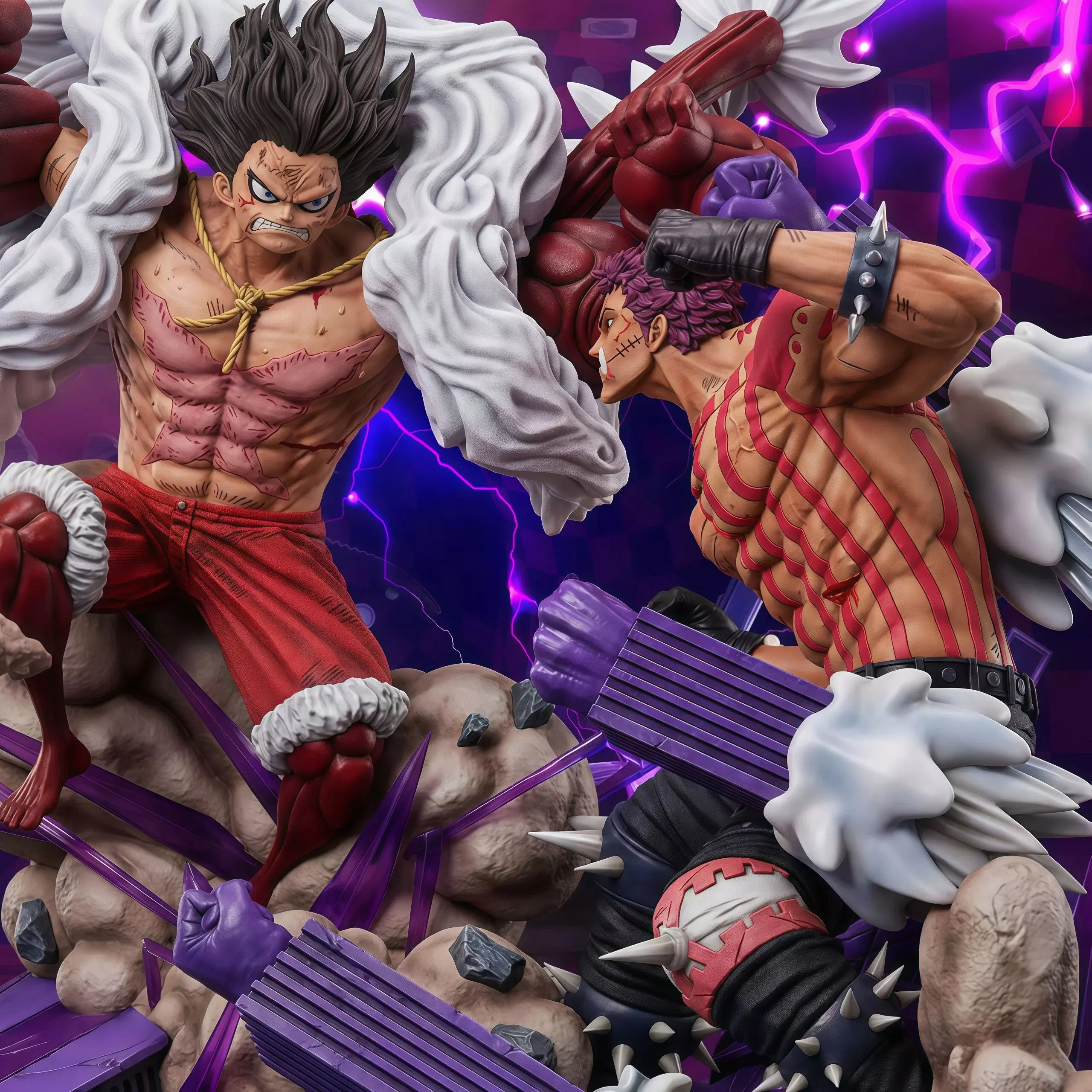 Luffy Vs Katakuri OnePiece Diorama 260mm STL With Bust 3D print model
