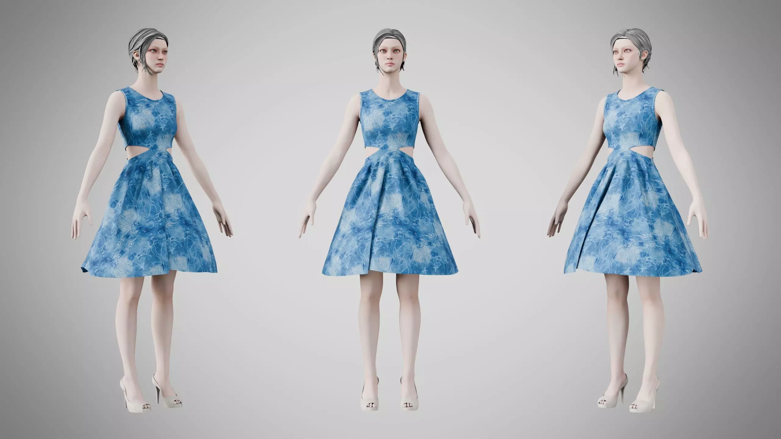 Dress 33 Ocean Frost Low-poly 3D model