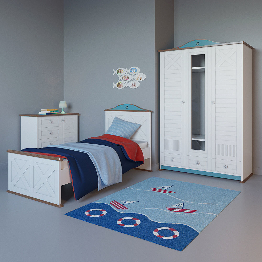 Children furniture Cilek Sailing collection 3D model_0