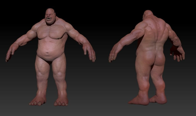 Fat Troll Human 3D model