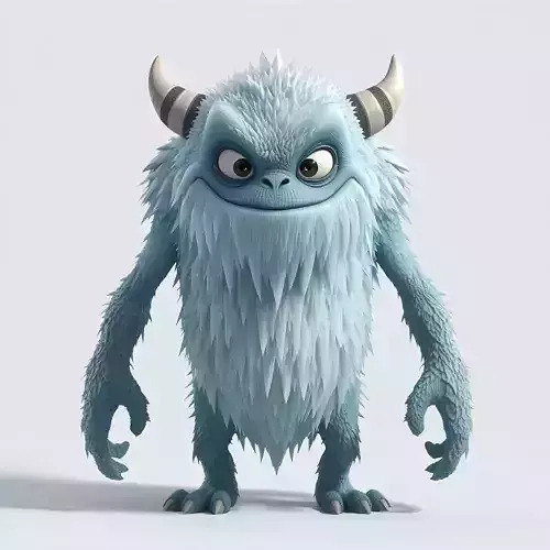 Friendly Frost Monster 3D Character