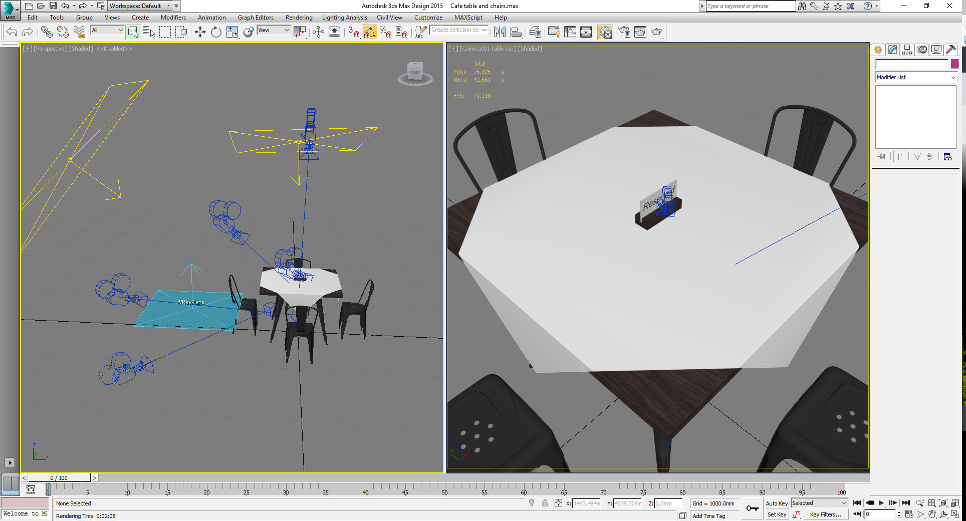 cafe table and Tolix cairs 3D model_11