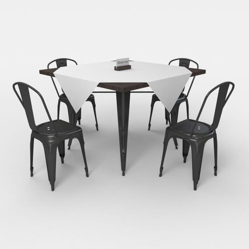 cafe table and Tolix cairs 3D model