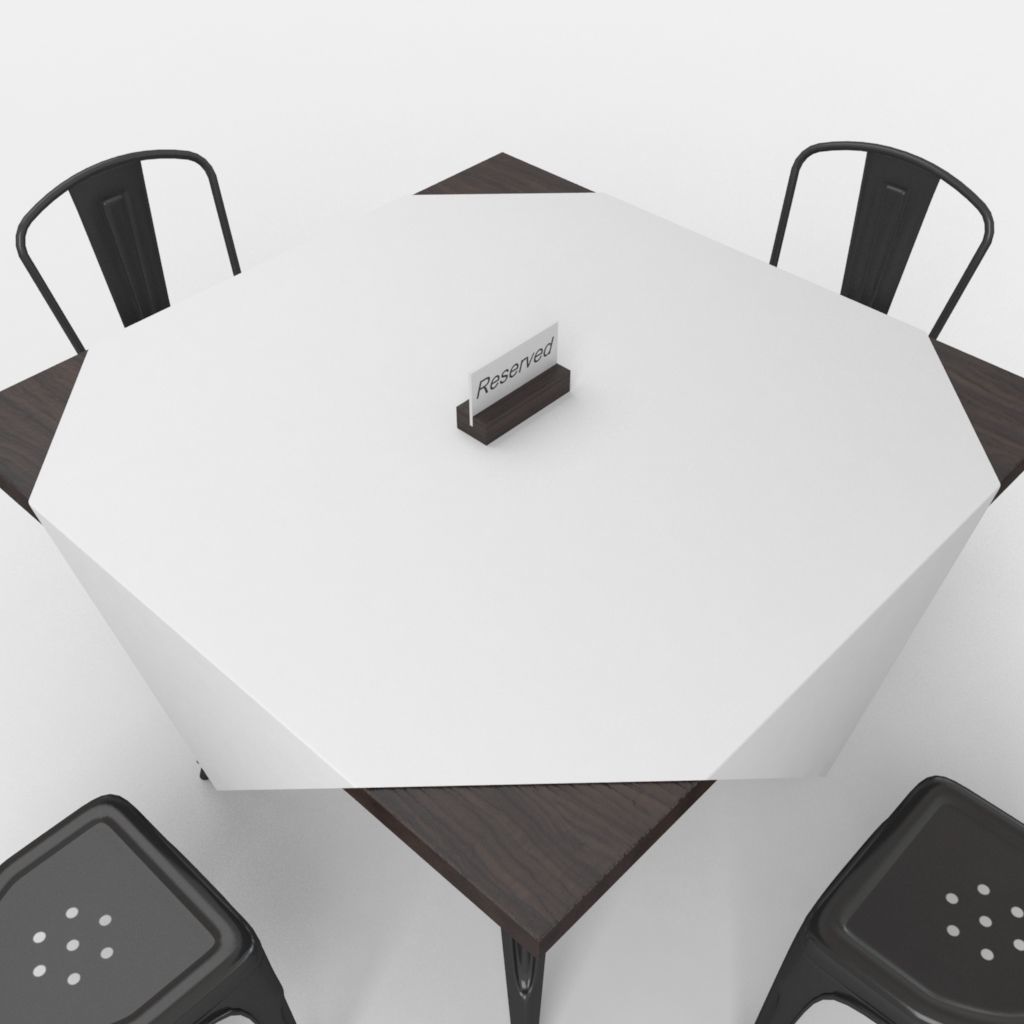 cafe table and Tolix cairs 3D model_4