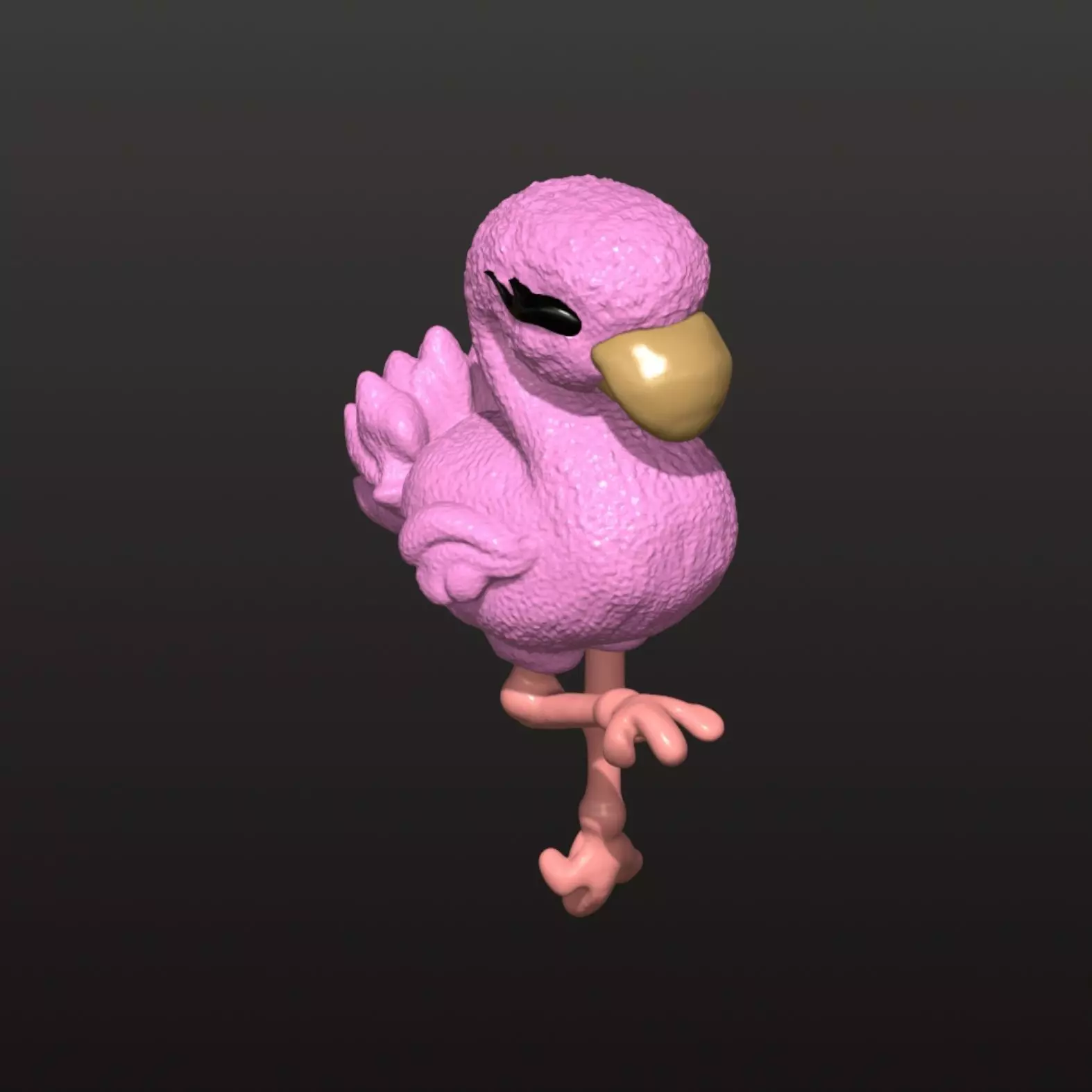flamingo keychain style cartoon 3D print model