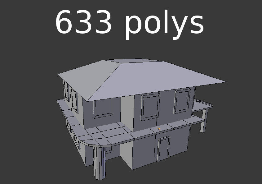 Low Poly House Low-poly 3D model_4