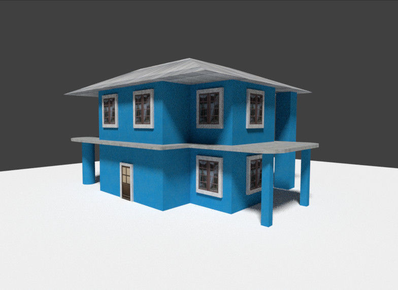 Low Poly House Low-poly 3D model_2