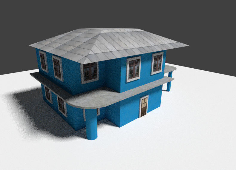 Low Poly House Low-poly 3D model_1