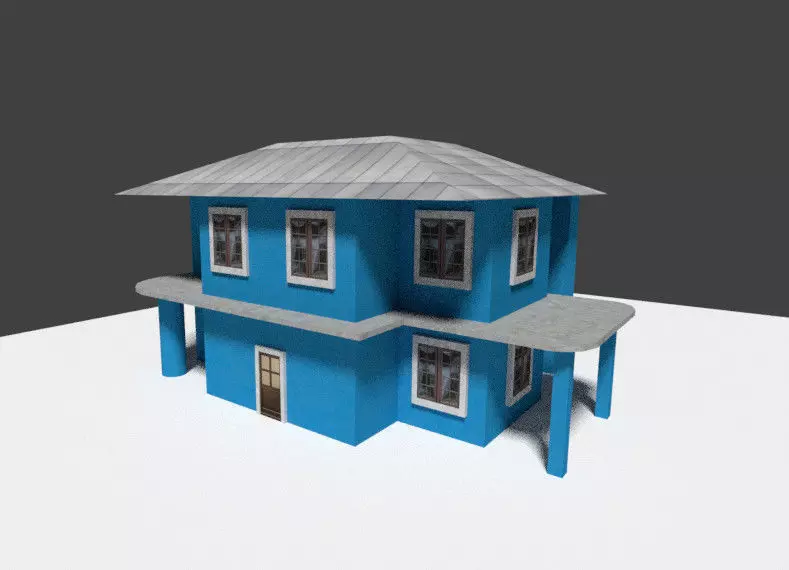 Low Poly House Low-poly 3D model_0