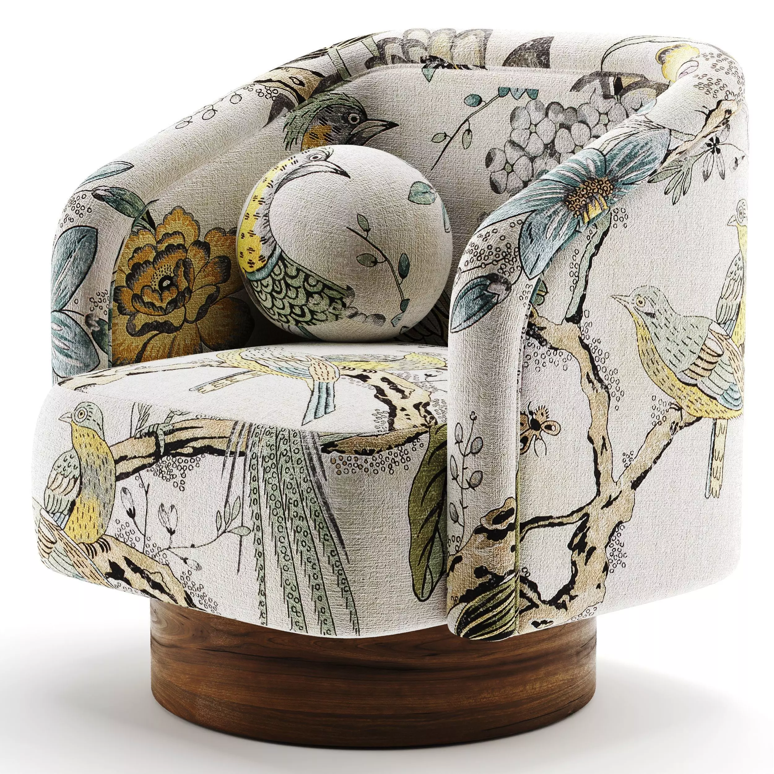 Contemporary Barrel Armchair Low-poly 3D model