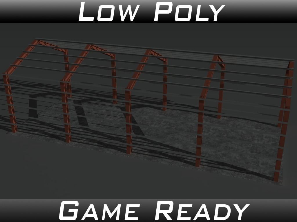 Building Frames Low-poly 3D model_0