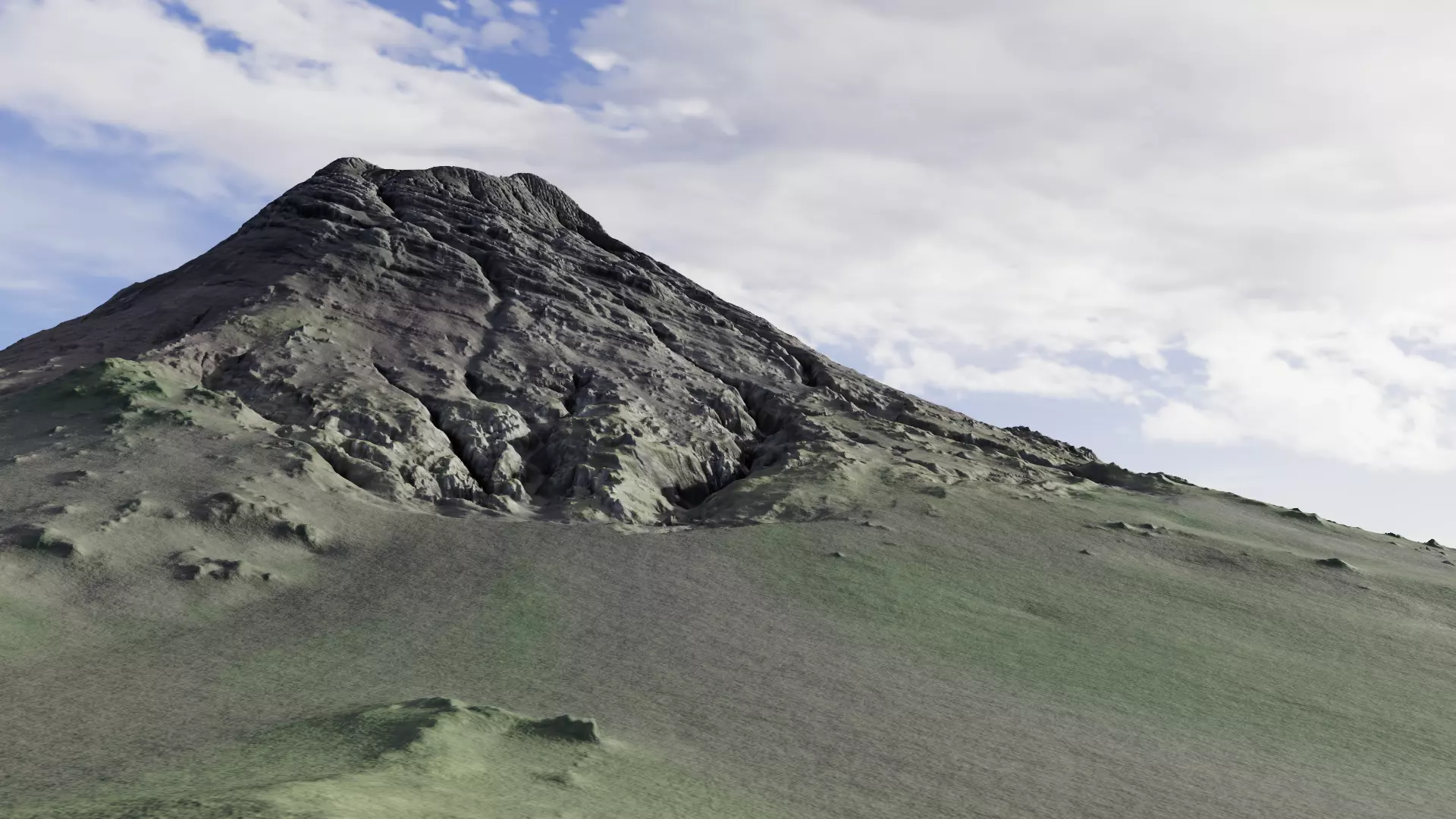 Volcanic landscape terrain model 3D model