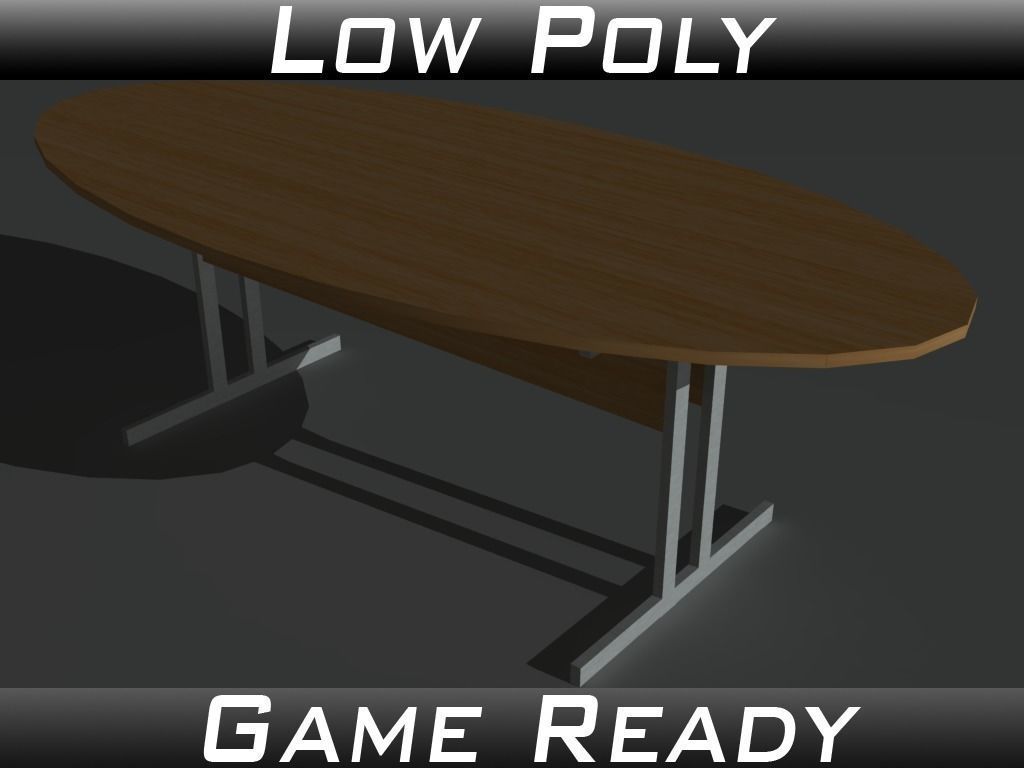 Office Tables and Desks Low-poly 3D model_0