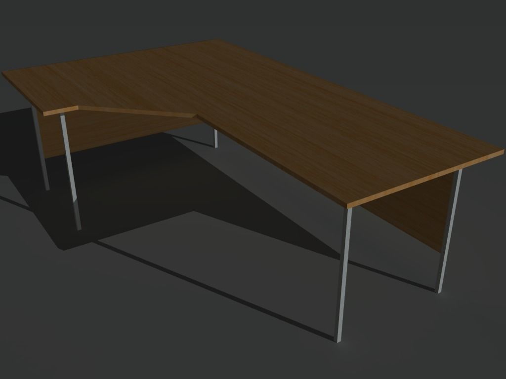 Office Tables and Desks Low-poly 3D model_3