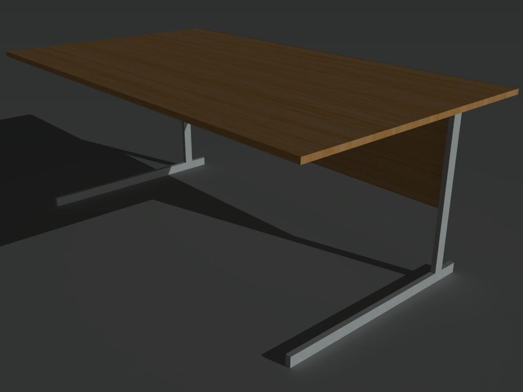 Office Tables and Desks Low-poly 3D model_1