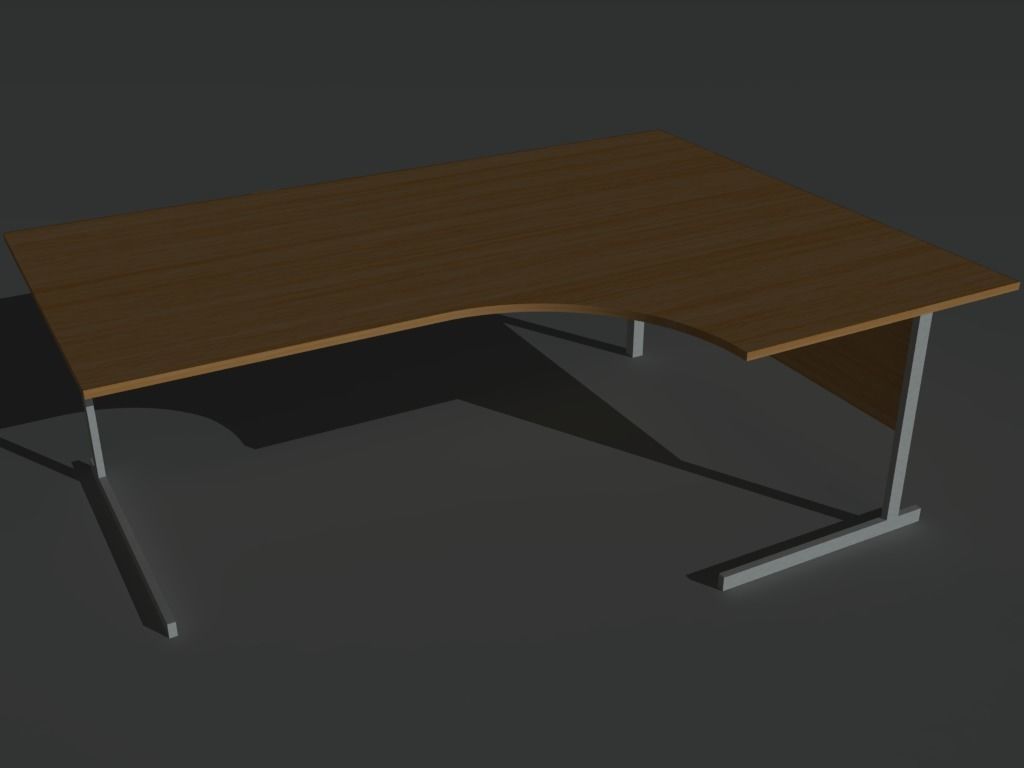Office Tables and Desks Low-poly 3D model_2