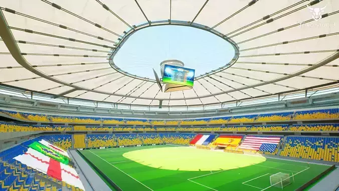 Stadium Soccer  Low-poly 3D model 5